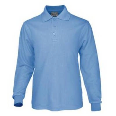 Plain Colour Poly Face Cotton Backing L/S Polo