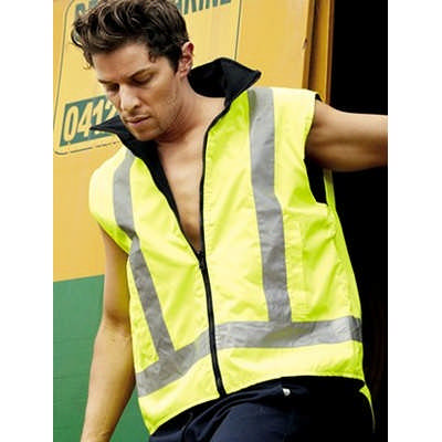 Unisex Adults Hi-Vis Reversible Vest With Reflective tape