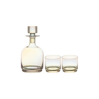 M&W Glamour Stacked Decanter Set 3pc Iridescent