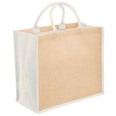 Large Eco Jute Tote - Natural,Cream