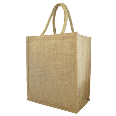 Six Bottle Jute Tote Bag - Natural