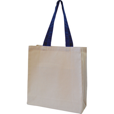 Heavy Duty Tote with Gusset - Natural,Navy