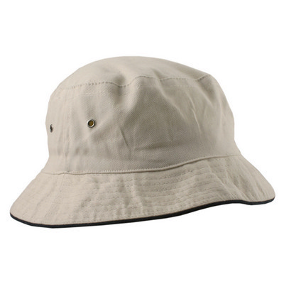 Bucket Hat - Natural,Navy - S-M