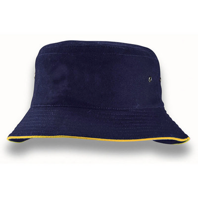 Bucket Hat - Navy,Gold - L-XL