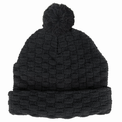 Pom Pom Beanie - Black