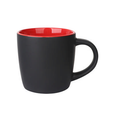 330ml Boston Ceramic MugMatte Black with Red (PCCM60C_PC) 330ml Boston Ceramic MugMatte Black with Red