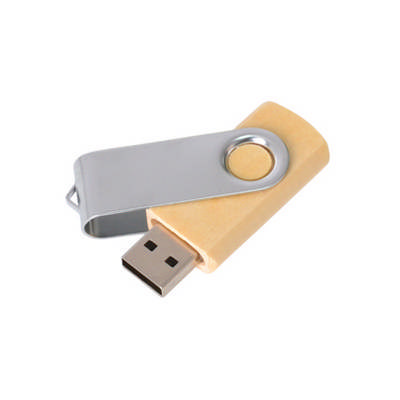 Metal Swivel Wooden Flash Drive (PCUW8_PC)