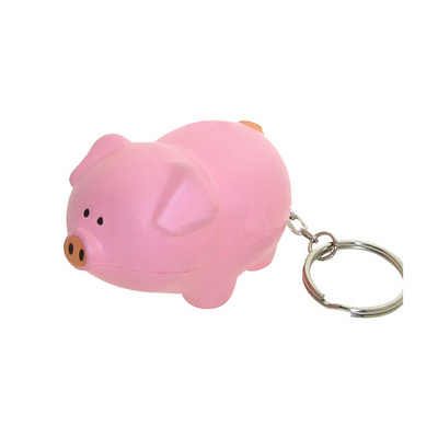 Keyring with Pig Stress Reliever