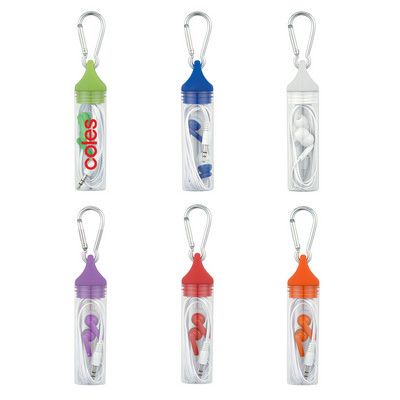 Earbuds In Case With Carabiner (PH2795_PS) Earbuds In Case With Carabiner