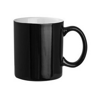 Black Exterior with White Interior Can Shape Mug (PS2606-BW_PS) Black Exterior with White Interior Can Shape Mug