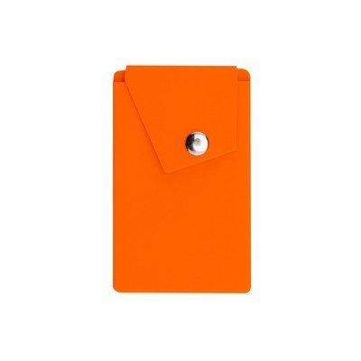 Button Silicone Phone Wallet With Stand - Orange