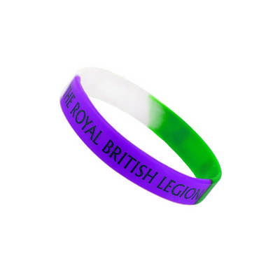 Silicone Wrist-Band With Tri Colour - Purple