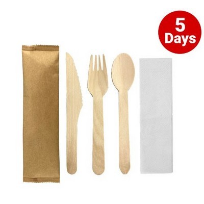 4Pcs Wooden Cutlery