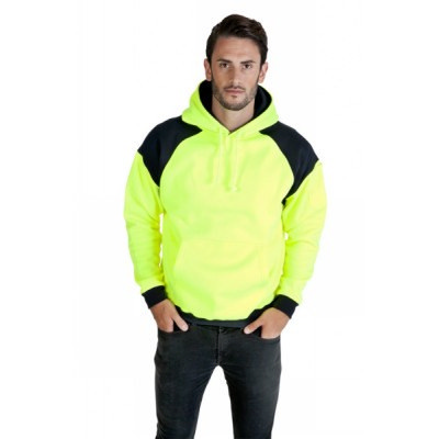 Mens Contrast Hi Vis Fleece (F303HPW_RMO) Mens Contrast Hi Vis Fleece