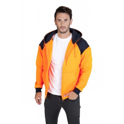 Mens Contrast Hi Vis Fleece With Zip (F303HZW_RMO) Mens Contrast Hi Vis Fleece With Zip