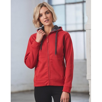 Ladies' Full Zip Contrast Fleece Hoodie