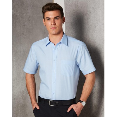 Men's Pin Stripe Short Sleeve Shirt