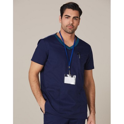 Men's Contrast Colour S/S Scrub Top