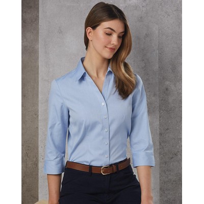 Women's CVC Oxford 3/4 Sleeve Shirt