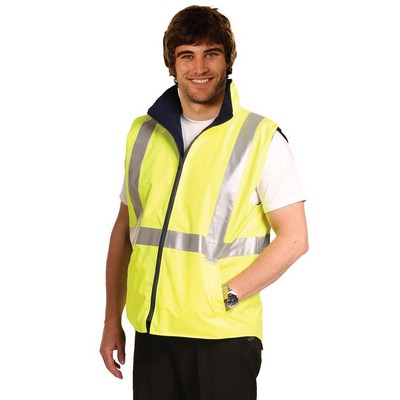 Hi-Vis Reversible Safety Vest With Hoop Pattern 3M Tapes