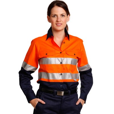 Ladies' Hi-Vis L/S Safety Shirt 3M Tape