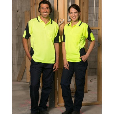 Cooldry Hi-Vis Mini Waffle Safety Polo