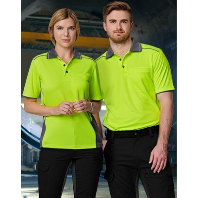 Hi-Vis Bamboo Charcoal Vented S/S Polo