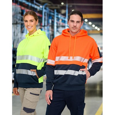 Hi-Vis Two Tone Safety Hoodie With Segmented Tapes