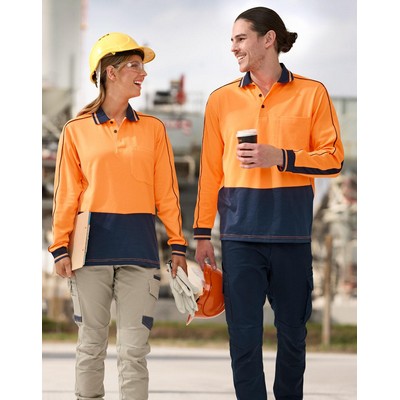 Hi-Vis Sustainable Cool-Breeze Truedry Safety L/S Polo