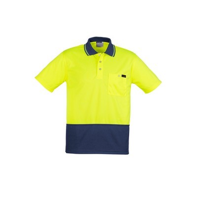 Mens Hi Vis Comfort Back Short Sleeve Polo