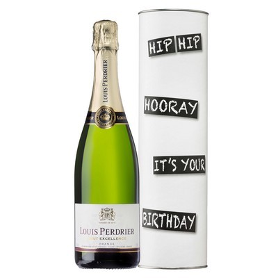 Happy Birthday Cylinder - Choice of Wine - Louis Perdrier French Sparkling Brut NV